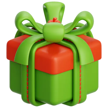 Regalo de navidad verde  3D Icon