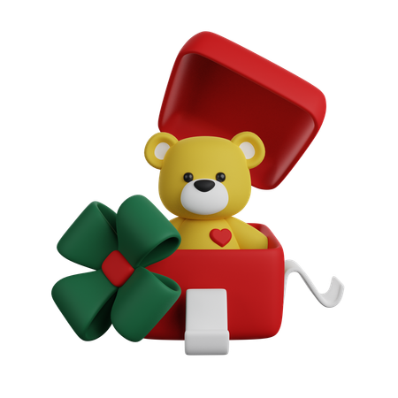 Regalo de oso de navidad  3D Icon