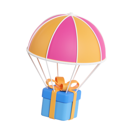 Paracaídas de regalo  3D Icon
