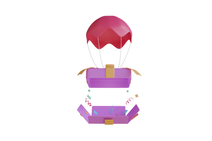 Regalo de paracaídas  3D Icon