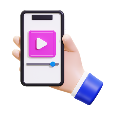 Regarder des vidéos sur un smartphone  3D Icon