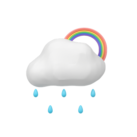 Regen mit Regenbogen  3D Icon