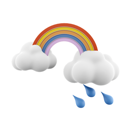 Regen Regenbogen  3D Icon