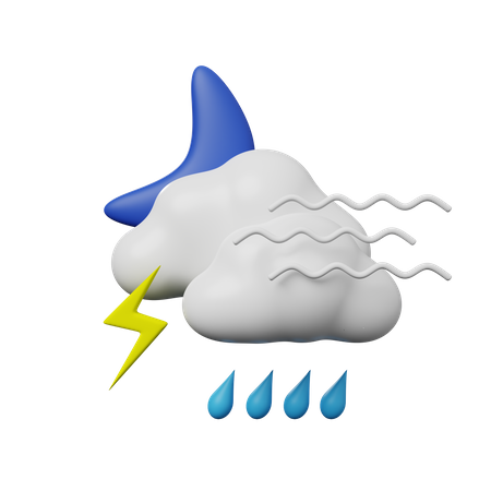 Regen und Gewitter  3D Illustration