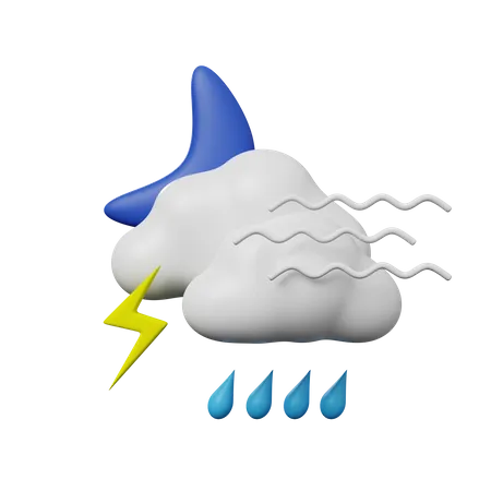 Regen und Gewitter  3D Illustration