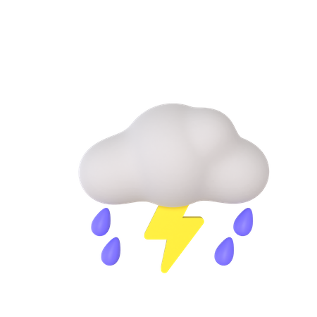 Regen und Gewitter  3D Illustration