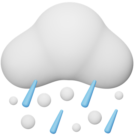 Regen und Hagel  3D Icon