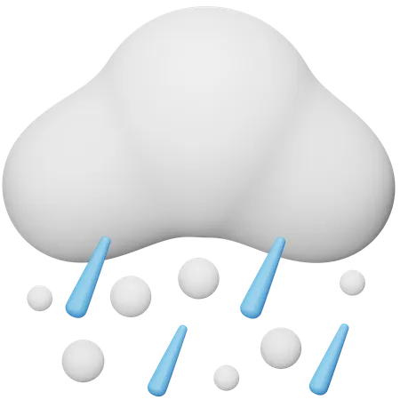 Regen und Hagel  3D Icon