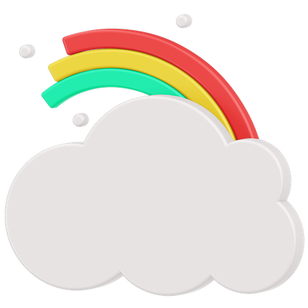 Regenbogen in den Wolken  3D Icon