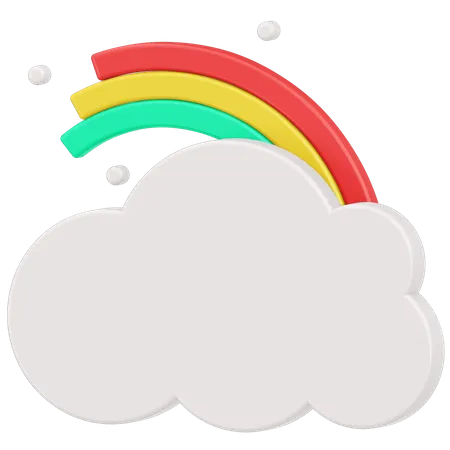 Regenbogen in den Wolken  3D Icon