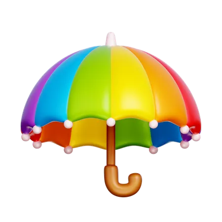Regenbogen-Regenschirm  3D Icon