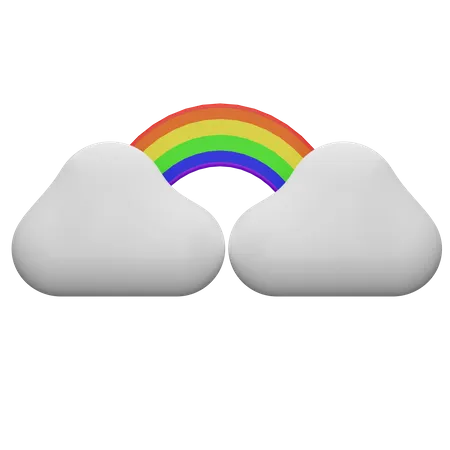 Regenbogenwolke  3D Illustration