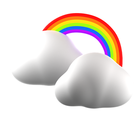 Regenbogenwolken  3D Icon