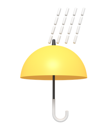 Regenschirm im Regen  3D Icon