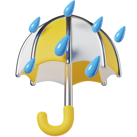 Regenschirm mit Regentropfen  3D Icon