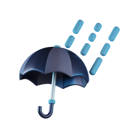 Regenschirm regen  3D Icon