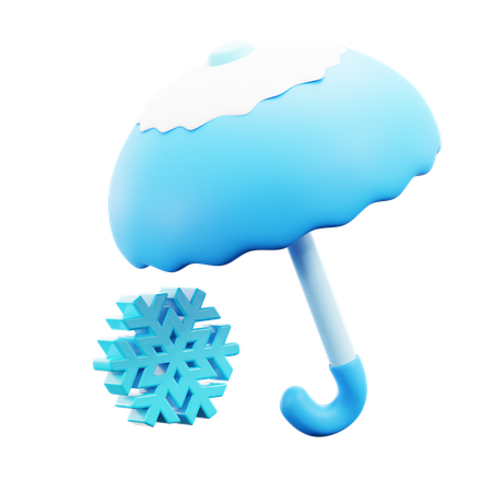 Regenschirm und Schnee  3D Icon