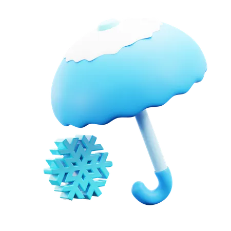 Regenschirm und Schnee  3D Icon