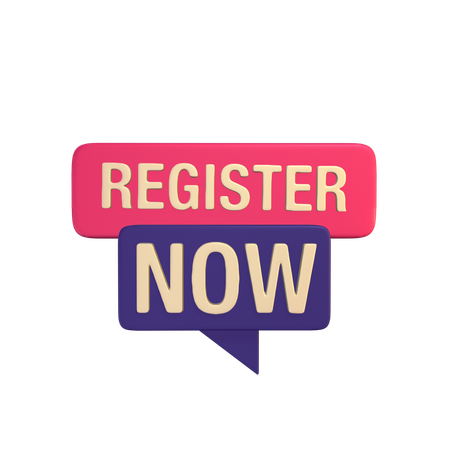 Register Now  3D Icon