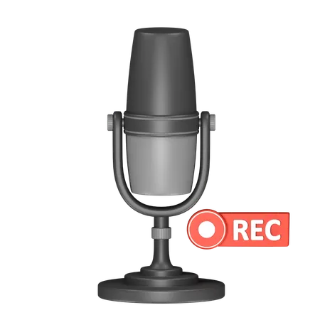 Registro de microfone  3D Icon