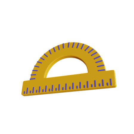 Regla semicircular  3D Icon