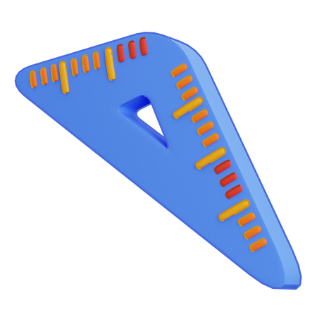 Regla triangular  3D Icon