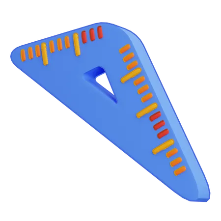 Regla triangular  3D Icon