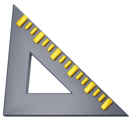 Regla triangular  3D Icon