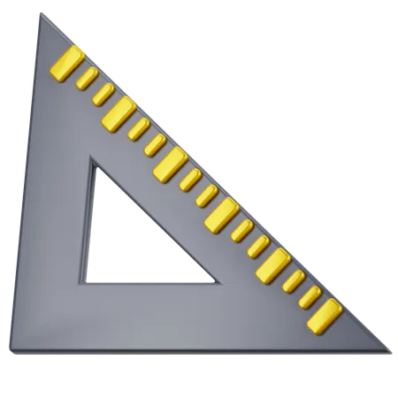 Regla triangular  3D Icon