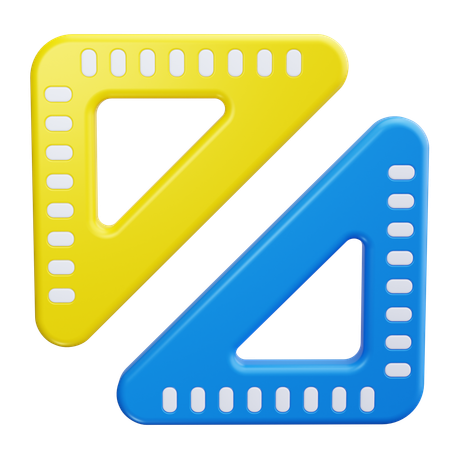 Regla triangular  3D Icon