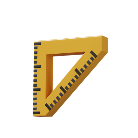 Regla triangular  3D Icon