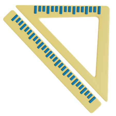 Regla triangular  3D Icon