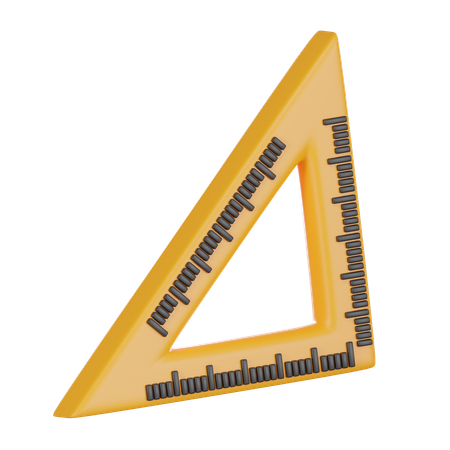 Regla triangular  3D Icon