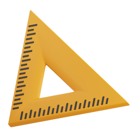 Regla triangular  3D Icon