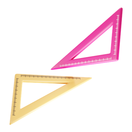 Regla triangular  3D Icon