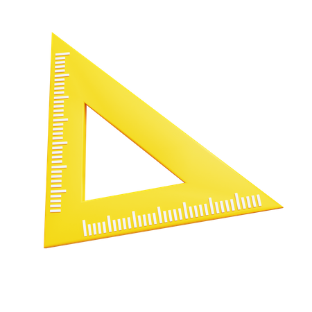 Regla triangular  3D Icon