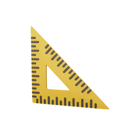 Regla triangular  3D Icon