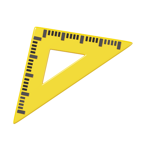 Regla triangular  3D Icon