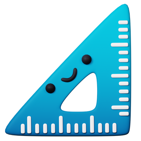 Regla triangular  3D Icon