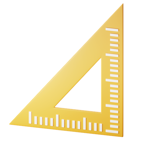 Regla triangular  3D Icon