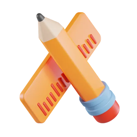 Règle à crayon  3D Icon