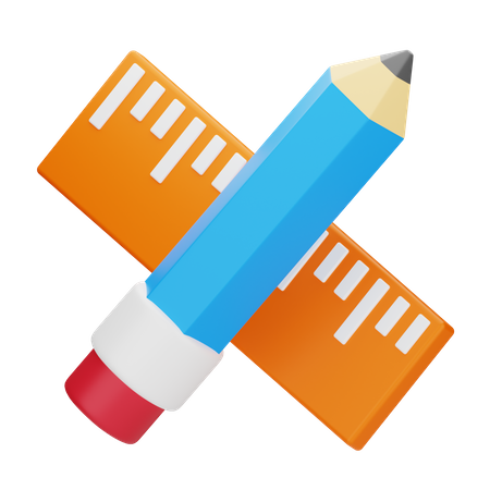 Règle à crayon  3D Icon