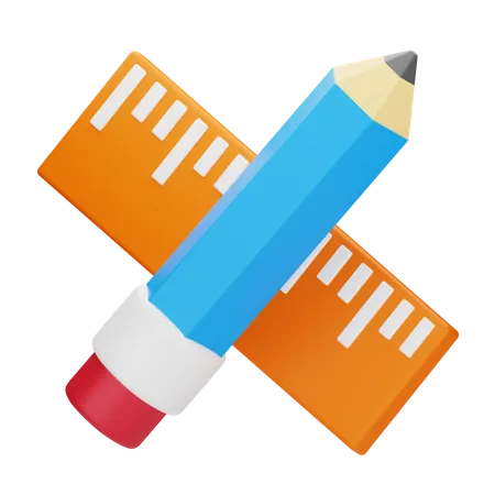 Règle à crayon  3D Icon