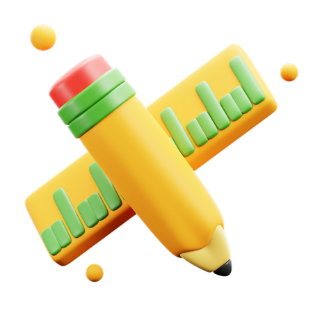 Règle et crayon  3D Icon