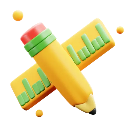 Règle et crayon  3D Icon