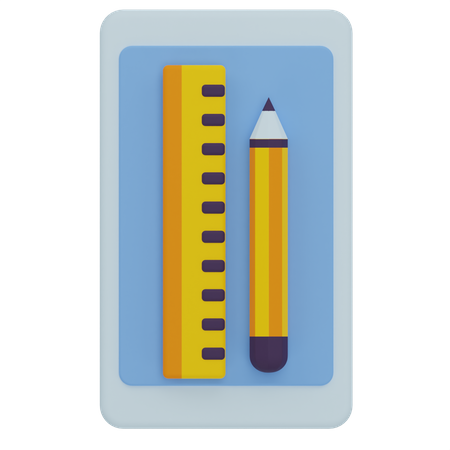 Règle et crayon  3D Icon