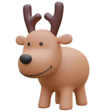 Reindeer 3 D Icon Illustration 3D Icon