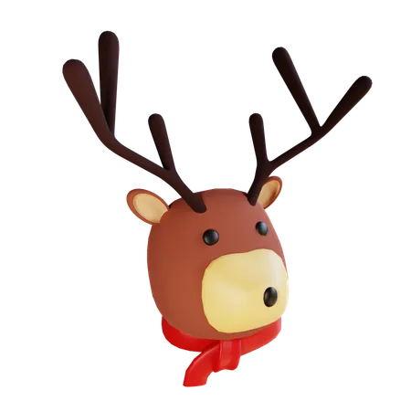 Deer Head Christmas 3D Icon