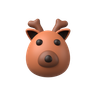reindeer face emoji 3d