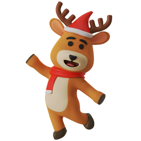 Reindeer Giving Cute Pose  3D Illustration